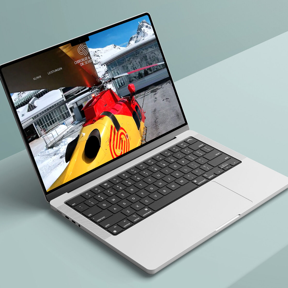 Laptop Mit Geöffnteter Internetseite Von Drschenk startseite