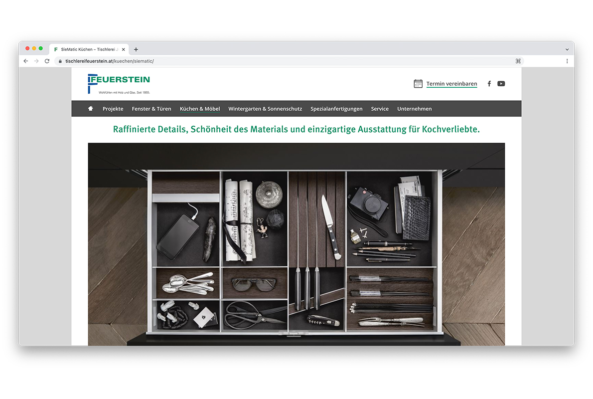 Feuerstein Webseite Screenshot