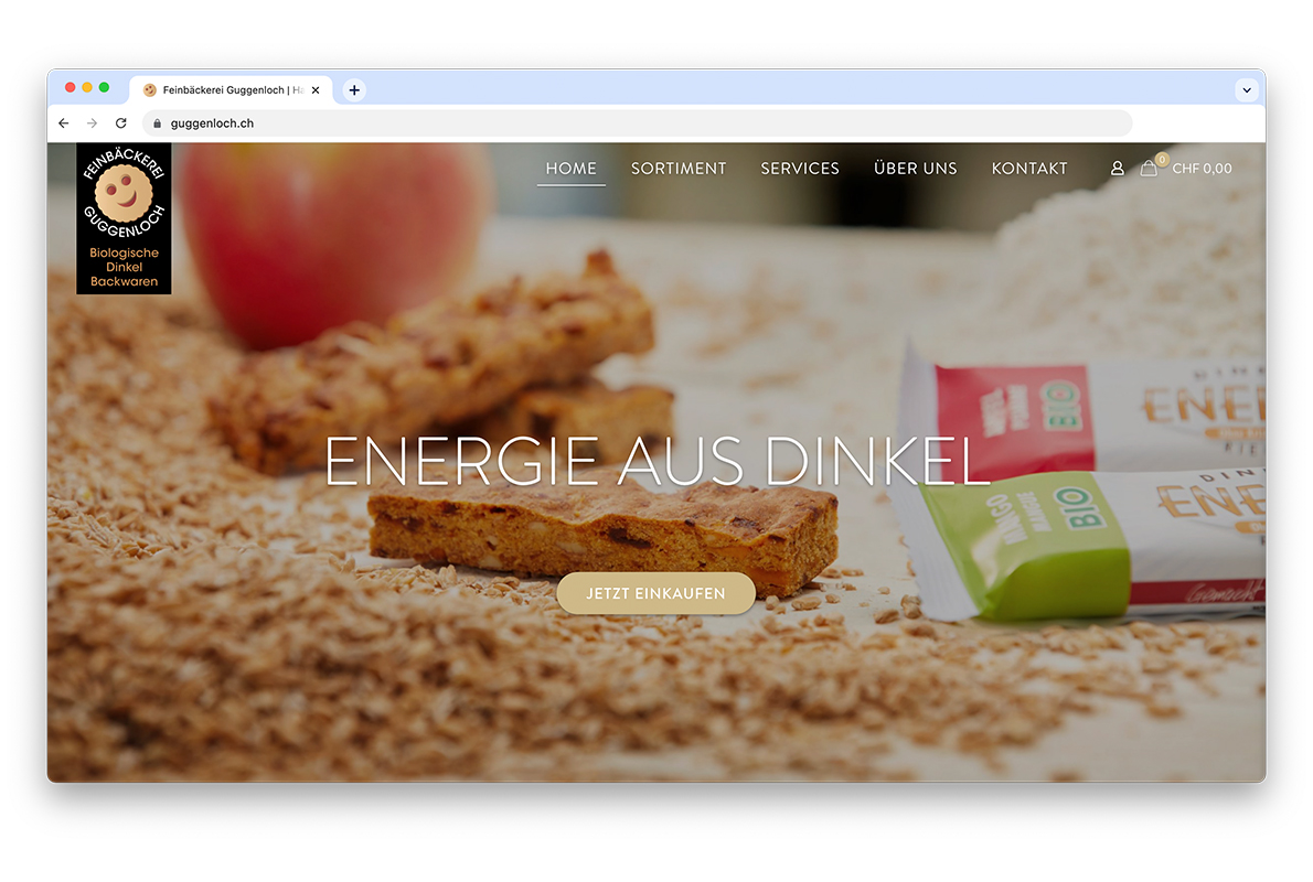 Feinbäckerei Guggenloch Onlineshop Screenshot
