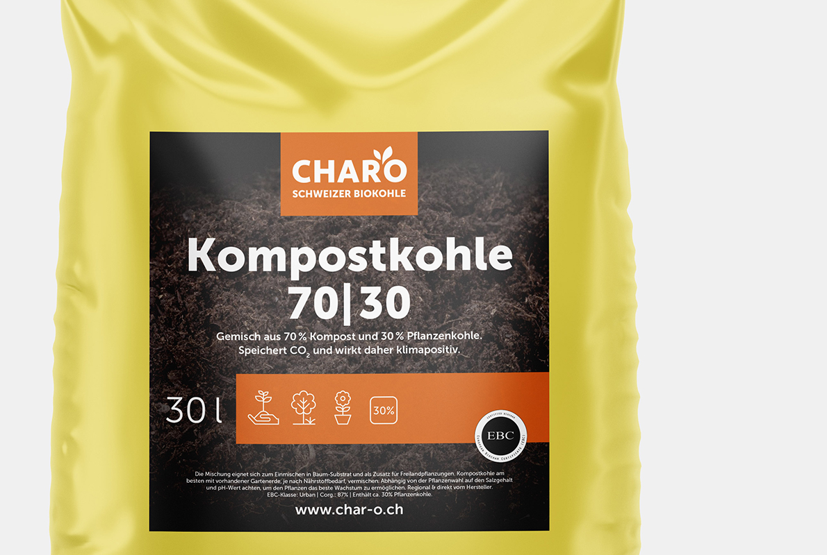 Char'o Kompostkohle Sack Mockup