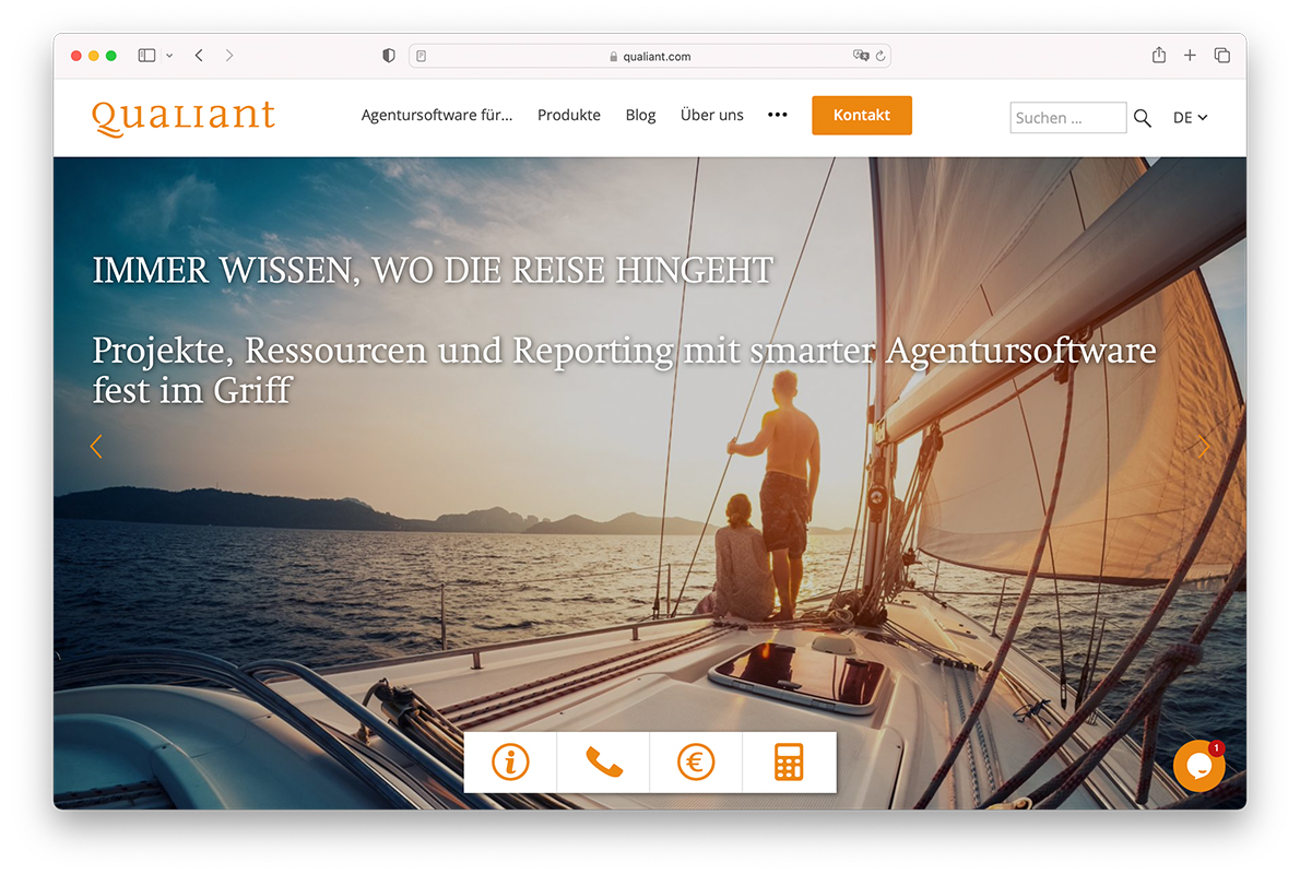 Screenshot Von Qualiant Website Homepage