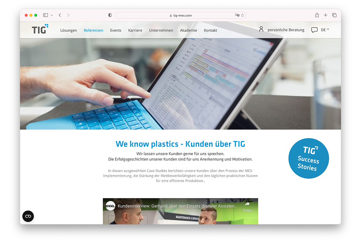 Tig Website Screenshot Success Stories
