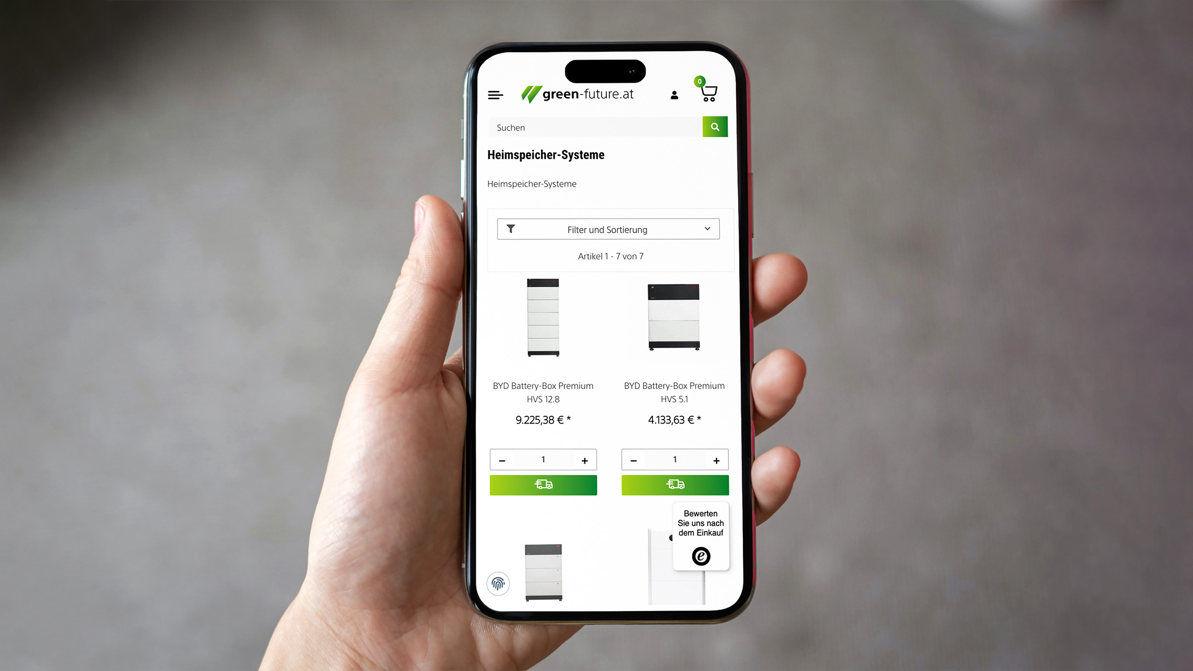 Green Futureat Website Auf Smartphone Geöffnet